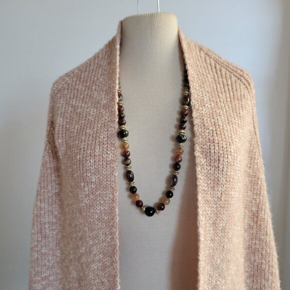 Serael Rose Long Fluffy Ribbed Chunky Cotton Women’s Cardigan: Size 2X – 3X - Picture 1 of 14